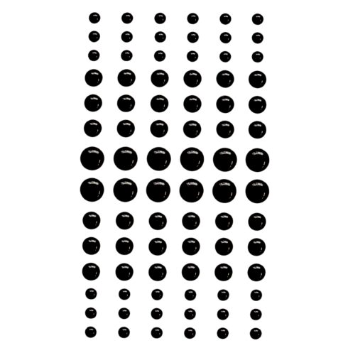 Self-Adhesive Enamel Dots Black puolihelmi 3D-tarra (84 kpl)