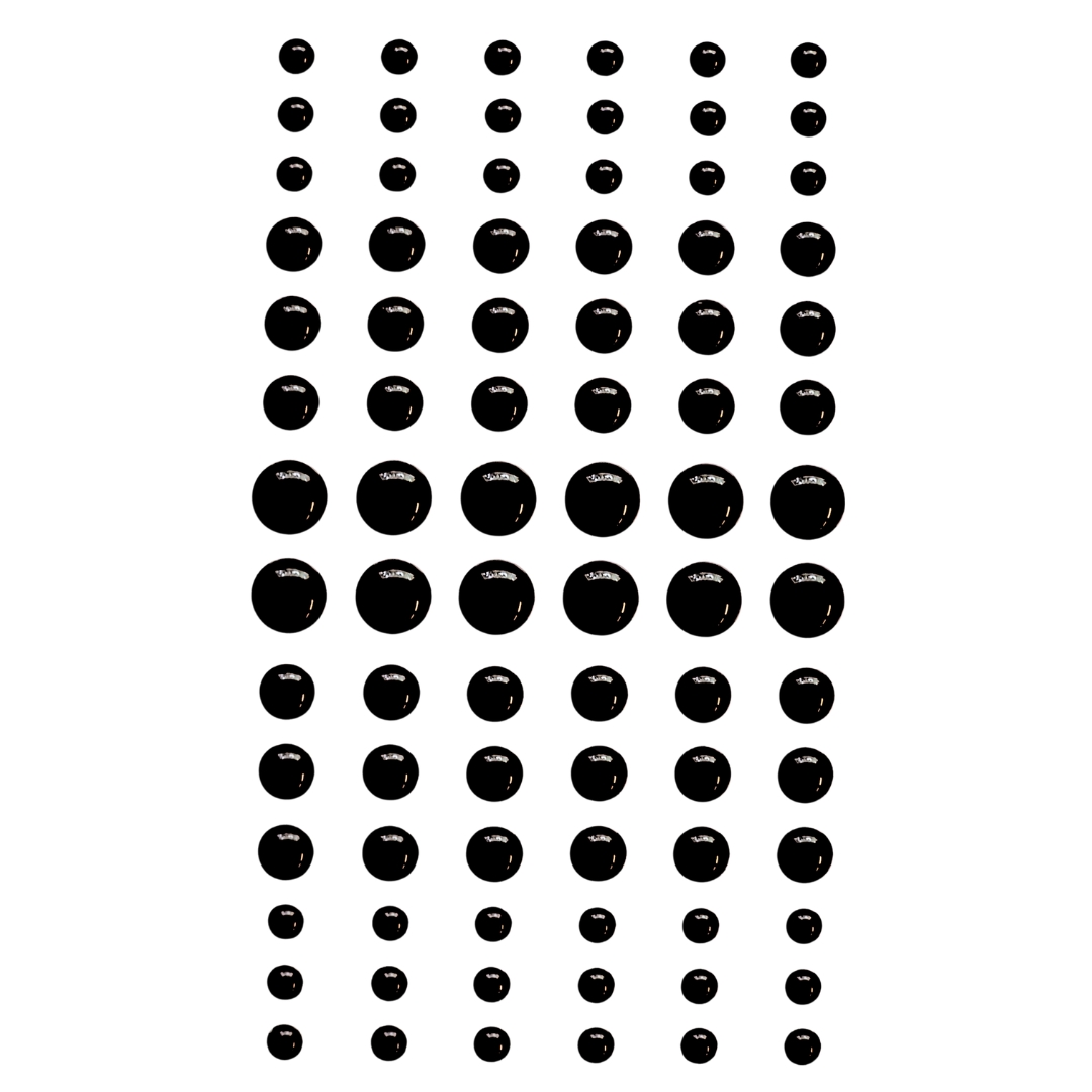 Self-Adhesive Enamel Dots Black puolihelmi 3D-tarra (84 kpl)