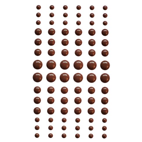 Self-Adhesive Enamel Dots Brown puolihelmi 3D-tarra (84 kpl)