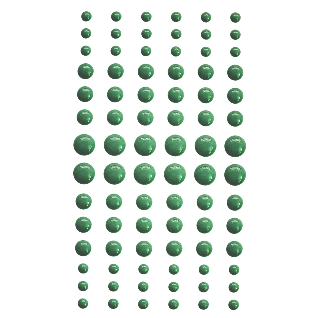 Self-Adhesive Enamel Dots Green puolihelmi 3D-tarra (84 kpl)