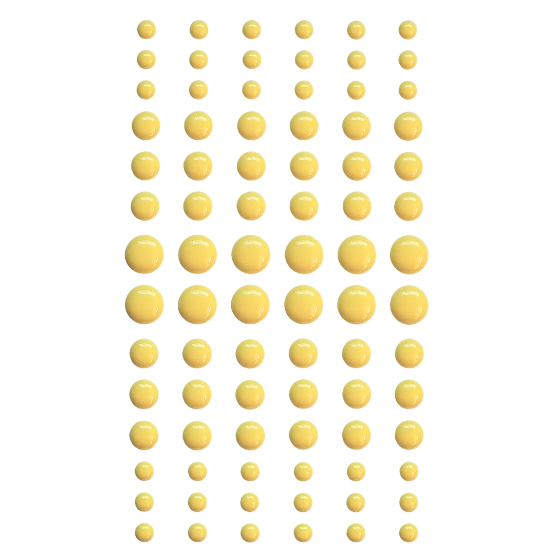Self-Adhesive Enamel Dots Yellow puolihelmi 3D-tarra (84 kpl)
