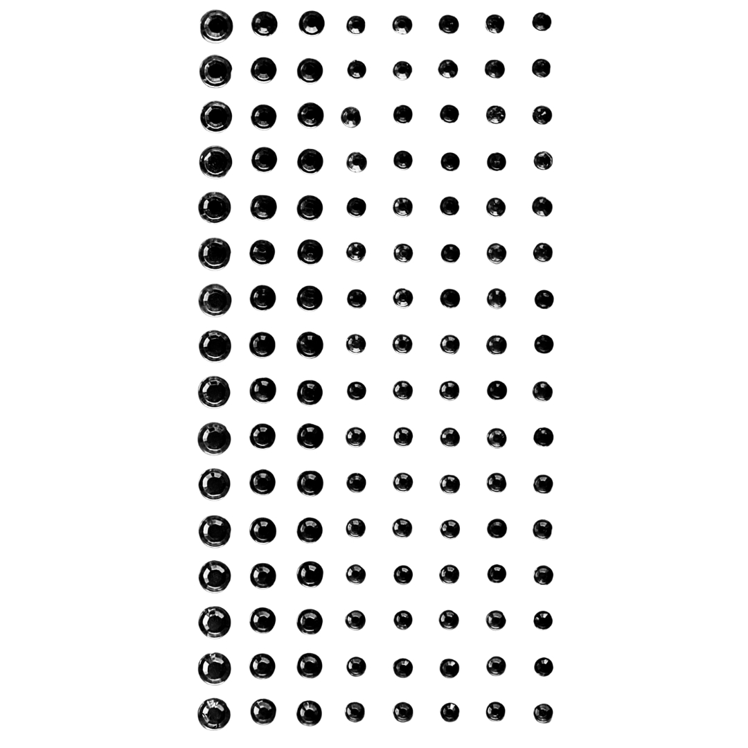 Self-Adhesive Strass Stones Black strassi 3D-tarra (128 kpl)