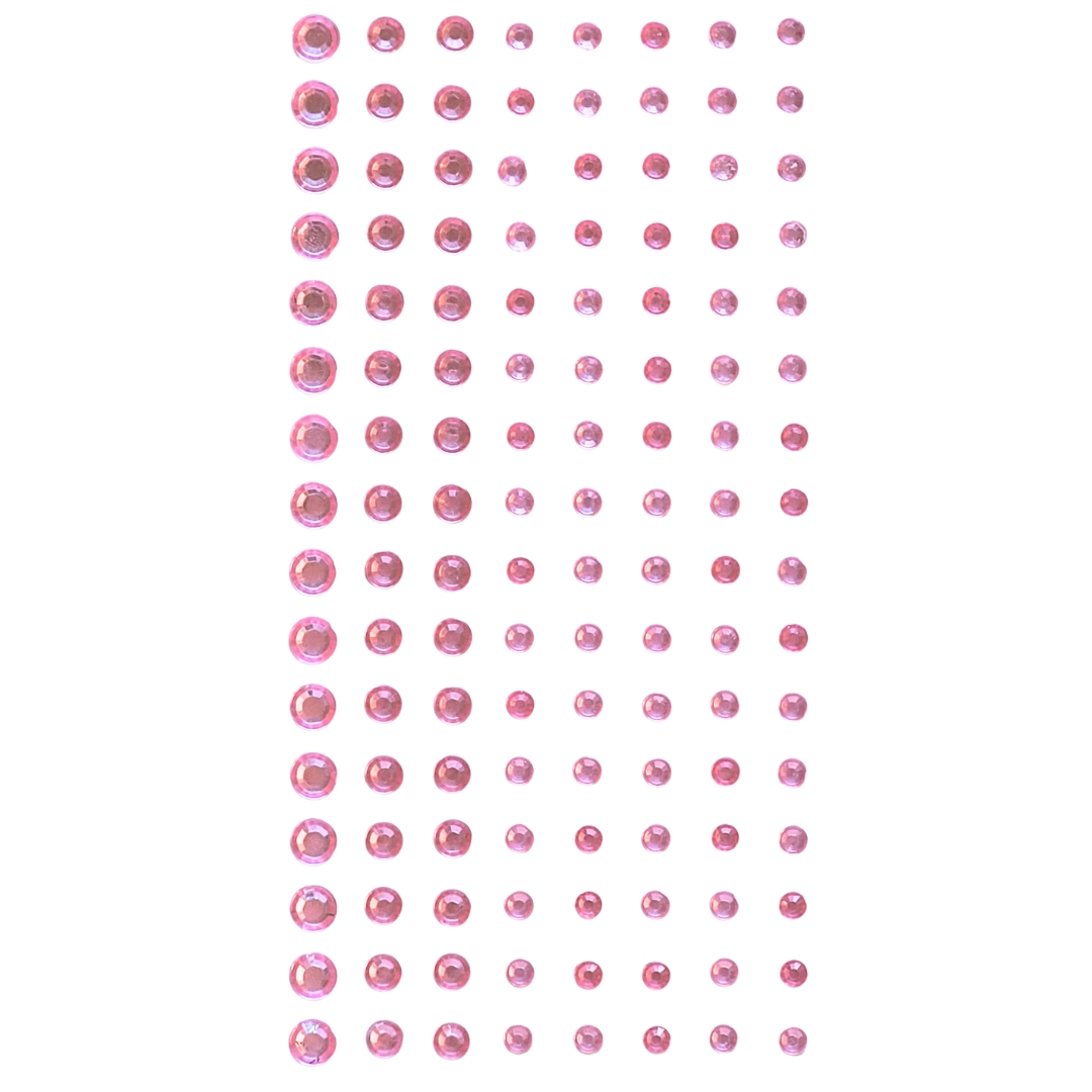 Self-Adhesive Strass Stones Bright Pink strassi 3D-tarra (128 kpl)
