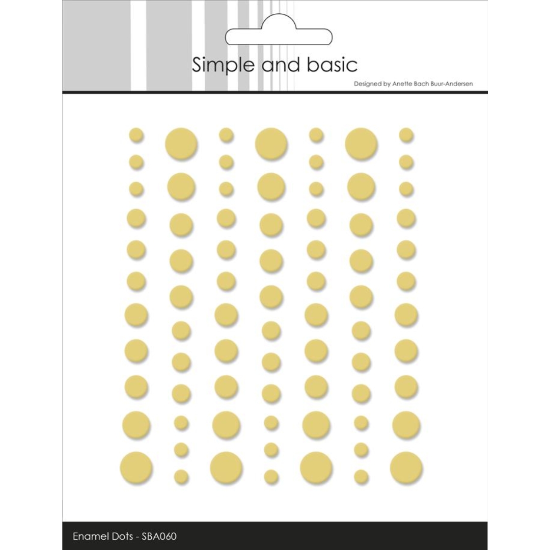 Simple and Basic Matte Enamel Dots Buttercup puolihelmi 3D-tarra
