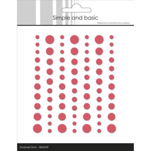 Simple and Basic – Matte Enamel Dots Raspberry puolihelmi 3D-tarra