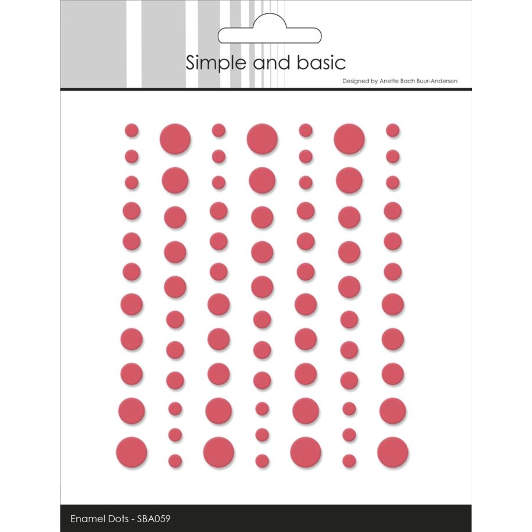 Simple and Basic – Matte Enamel Dots Raspberry puolihelmi 3D-tarra