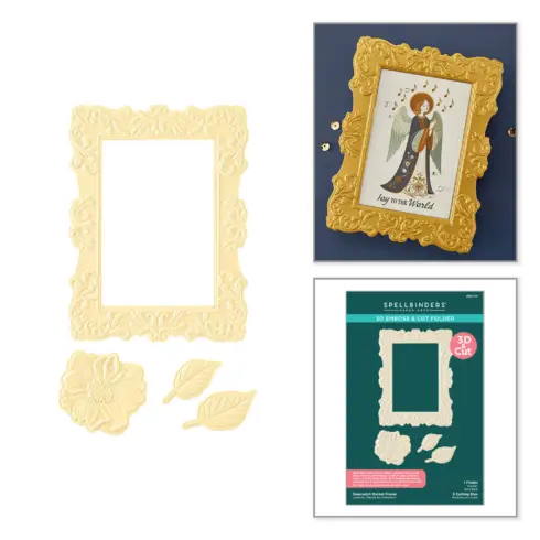 Spellbinders 3D Cut kohokuviointikansio ja stanssi – GREENWICH MARKET FRAME2