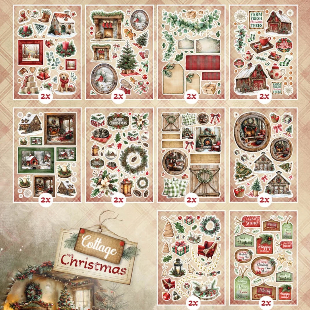 Studio Light Die-Cut Paper Pad – Cottage Christmas leikekuva lehtiö (300kpl) A5 - Bild 2