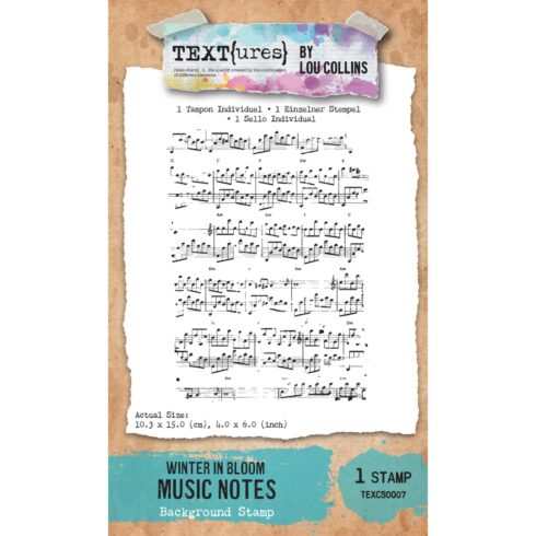 TEXT{ures} Background Stamp Winter in Bloom Music Notes leimasin