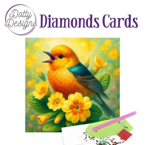 Timanttimaalauskortti Dotty Designs GOLDEN SPRING MELODY 15x15cm