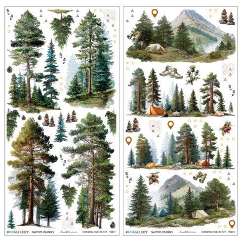 49 & Market Rub on Transfers – Campfire Memories siirtokuvat 15 x 30 cm (2 kpl)