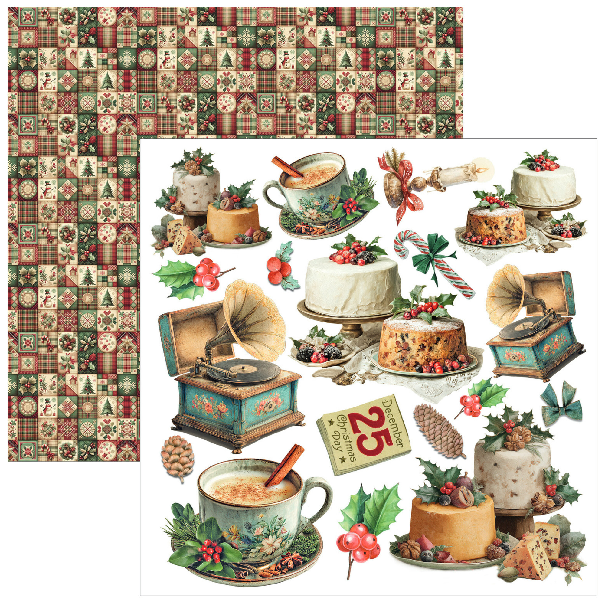 Ciao Bella – Merry & Bright Fussy Cut leikekuvat ja kuviopaperit 15 x 15 cm - Image 9