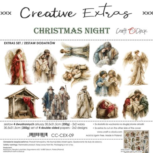 Craft O'Clock Christmas Night Extras leikekuvat 30 x 30 cm (4 kpl)