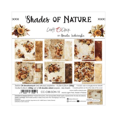 Craft O'Clock Shades Of Nature paperilajitelma 15 x 15 cm