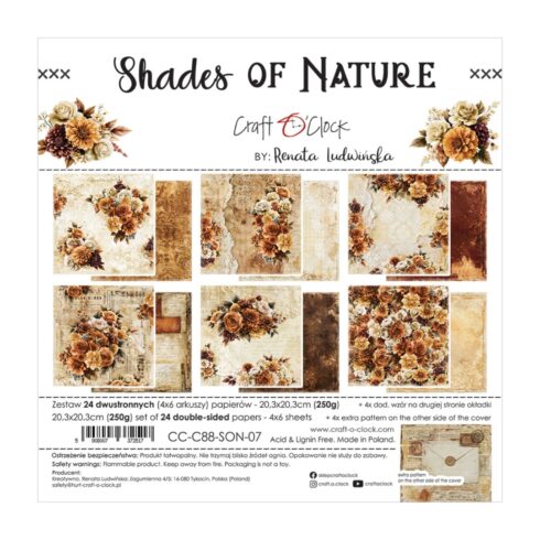 Craft O’Clock – Shades of Nature paperilajitelma 20 x 20 cm