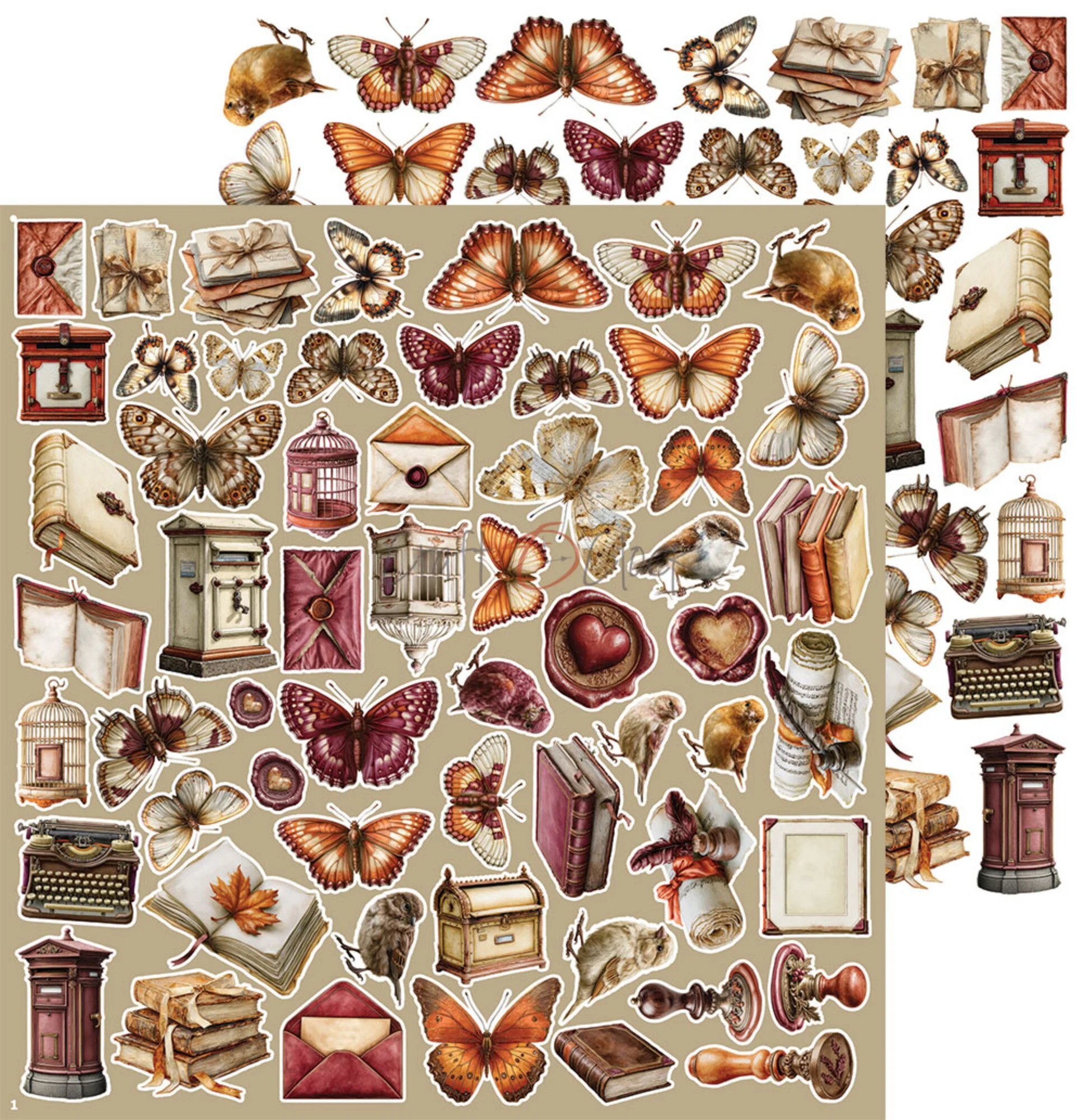 Craft O'Clock – Shades of Nature Precious Extras leikekuvat 30 x 30 cm (8 kpl) - Image 2