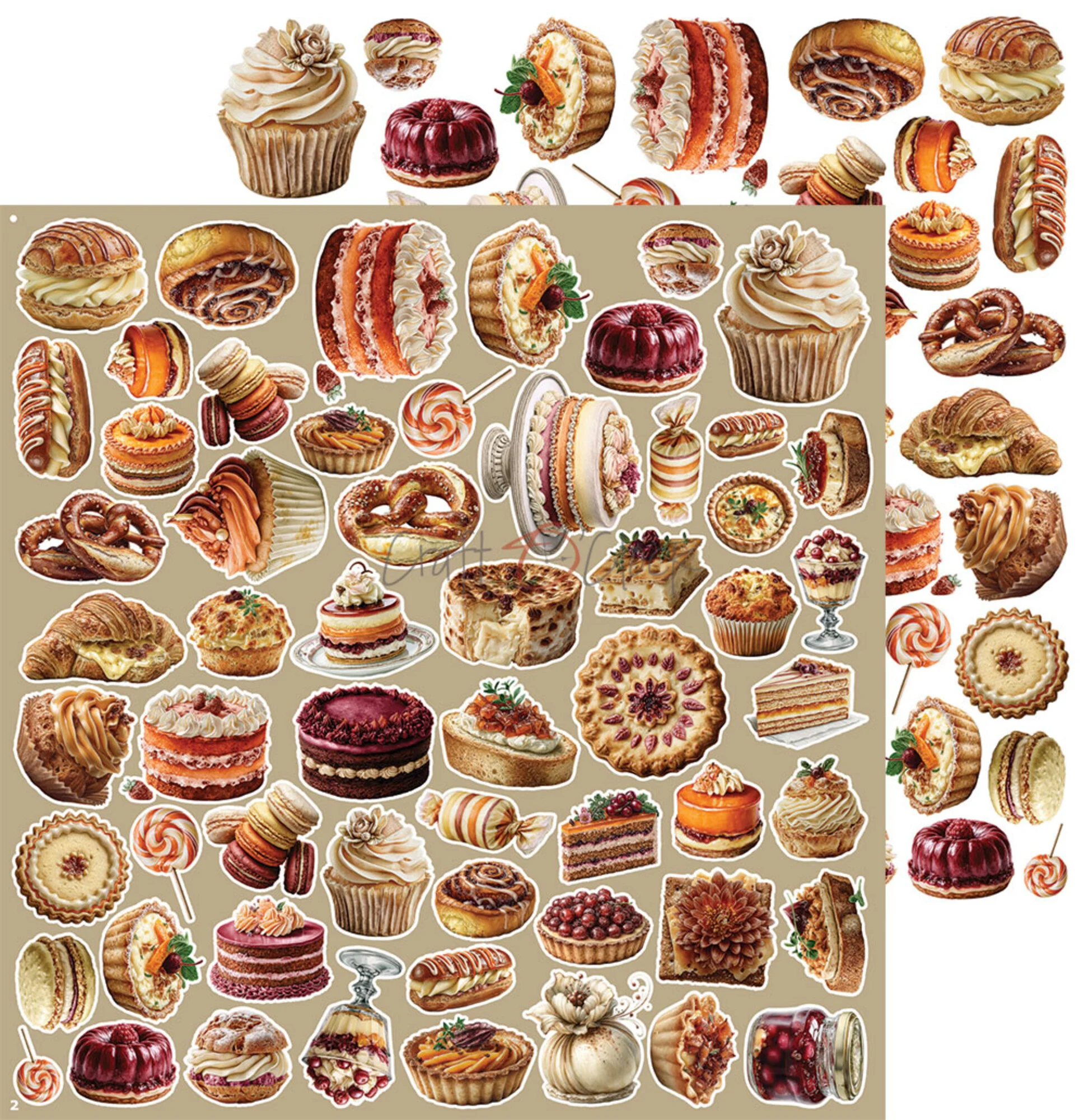 Craft O'Clock – Shades of Nature Precious Extras leikekuvat 30 x 30 cm (8 kpl) - Image 3