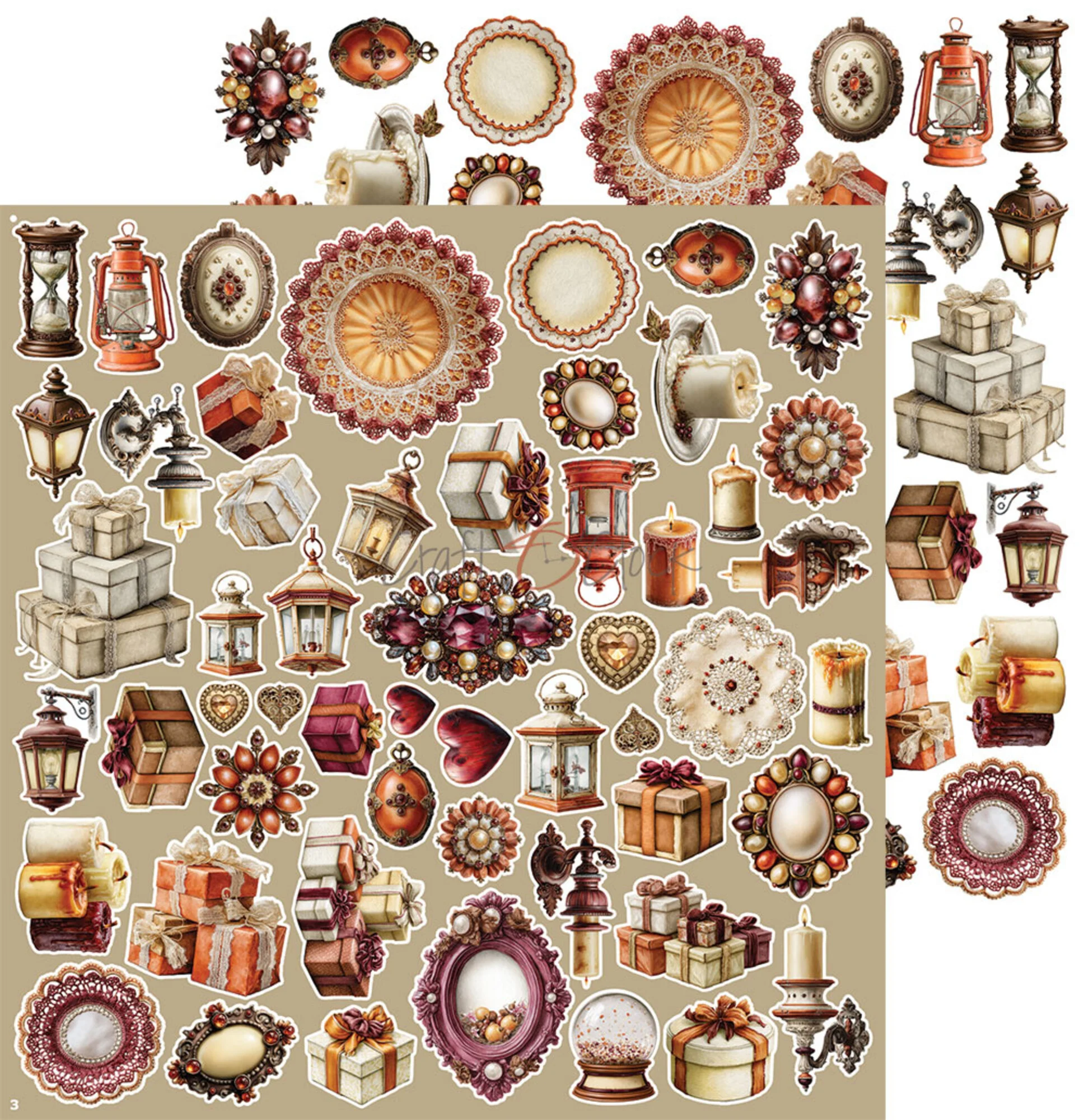 Craft O'Clock – Shades of Nature Precious Extras leikekuvat 30 x 30 cm (8 kpl) - Image 4
