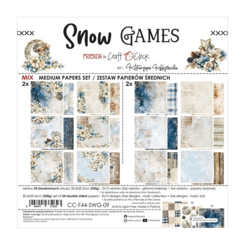 Craft O’Clock Snow Games MIX paperilajitelma 20 x 20 cm