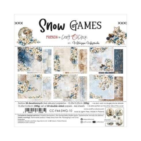Craft O’Clock Snow Games paperilajitelma 15 x 15 cm