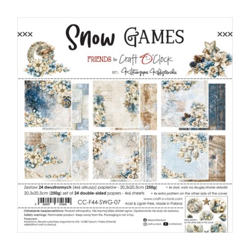 Craft O’Clock Snow Games paperilajitelma 20 x 20 cm