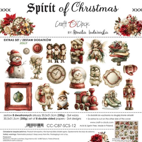 Craft O'Clock Spirit of Christmas Jolly Extras leikekuvat 30 x 30 cm (8 kpl)