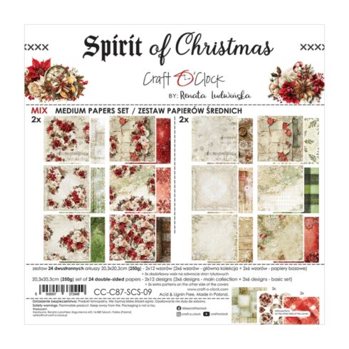 Craft O’Clock – Spirit of Christmas MIX paperilajitelma 20 x 20 cm
