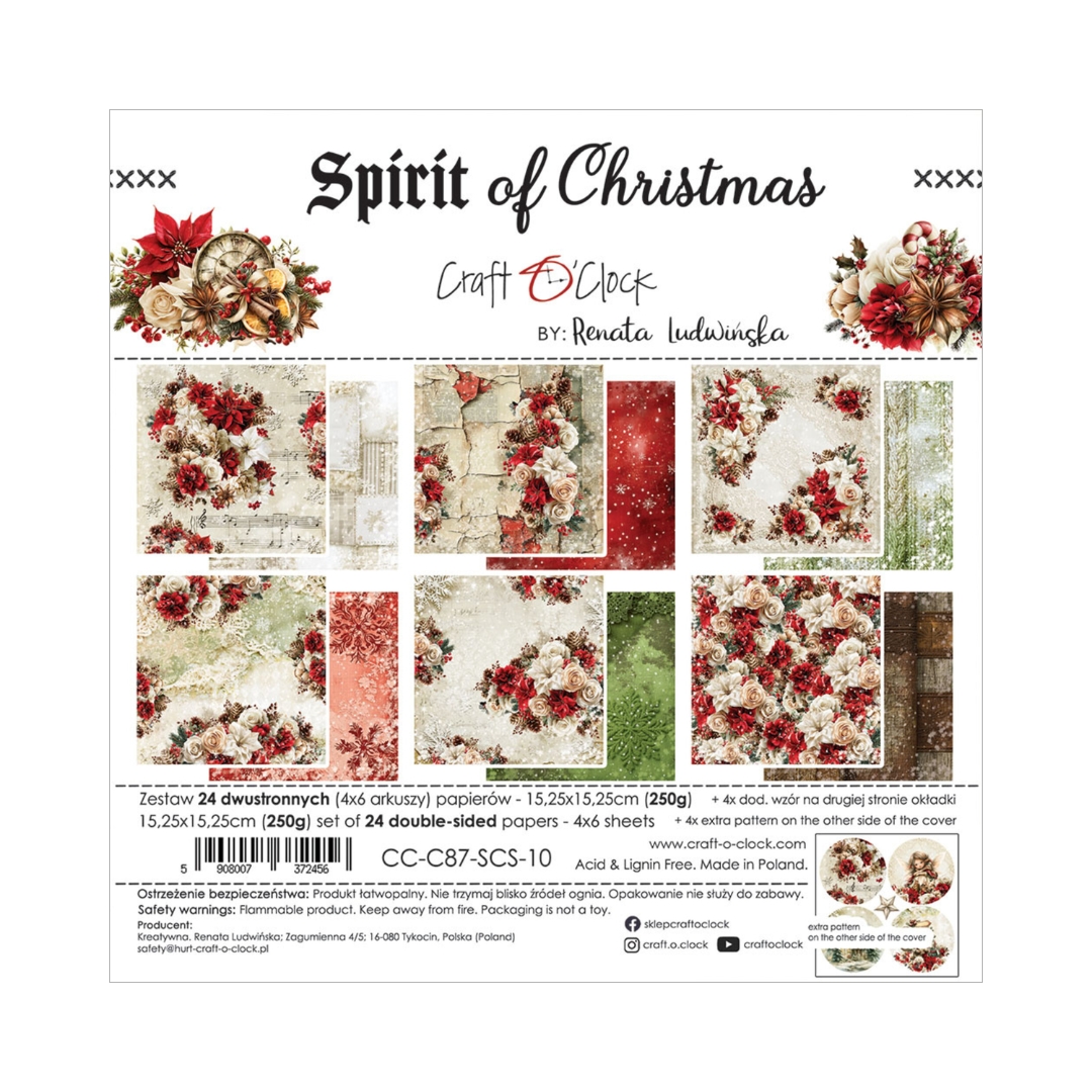 Craft O’Clock Spirit of Christmas paperilajitelma 15 x 15 cm