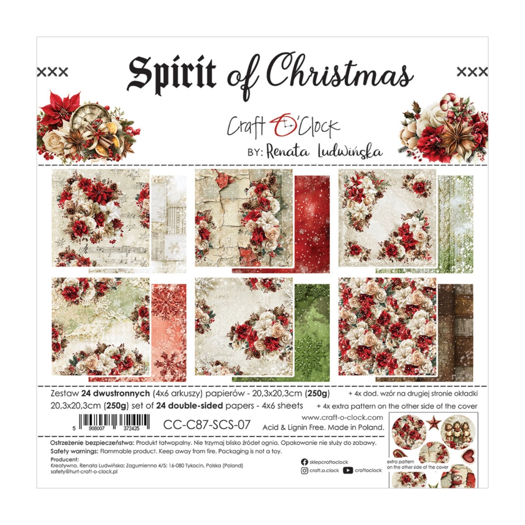 Craft O’Clock Spirit of Christmas paperilajitelma 20 x 20 cm