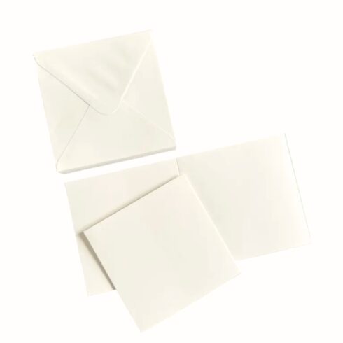 HobbyGros Korttipohjat + kirjekuoret Pure White 3x3 (7,6cm x 7,6cm) luonnonvalkoinen 50 kpl