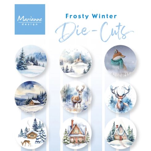 Marianne Design Die-Cuts Frosty Winter korttikuvat (9 kpl)
