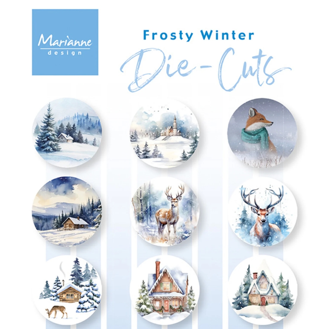 Marianne Design Die-Cuts Frosty Winter korttikuvat (9 kpl)