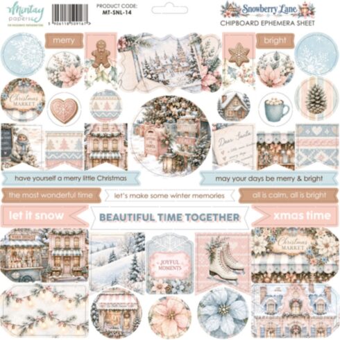 Mintay Papers Snowberry Lane Chipboard Ephemera kartonkikuvat