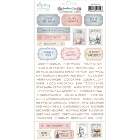 Mintay Snowberry Lane Stickers Words tarra-arkki