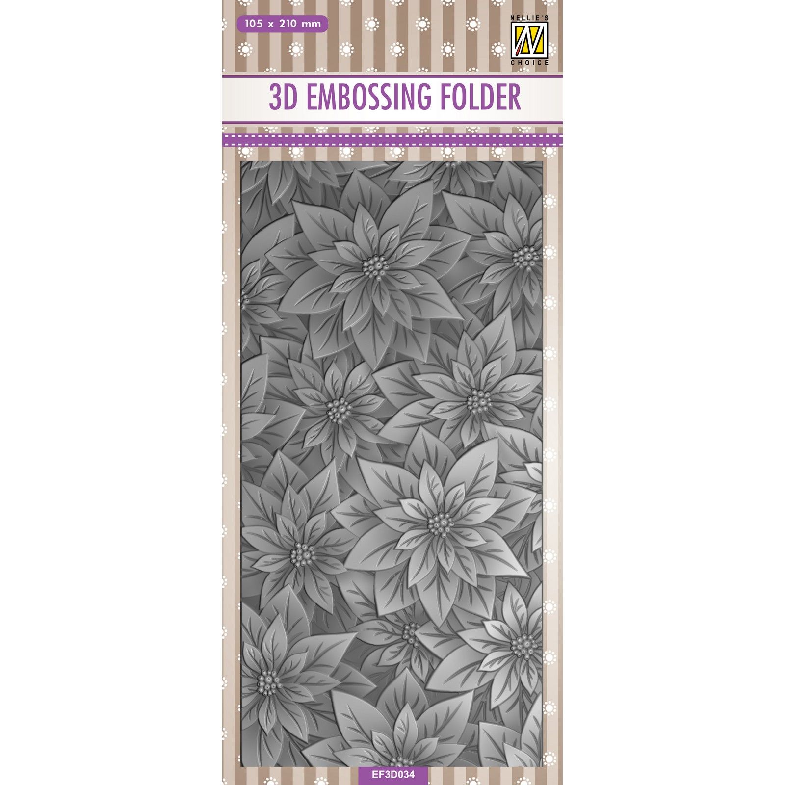 Nellie’s Choise 3D kohokuviointikansio – SLIM POINSETTIA