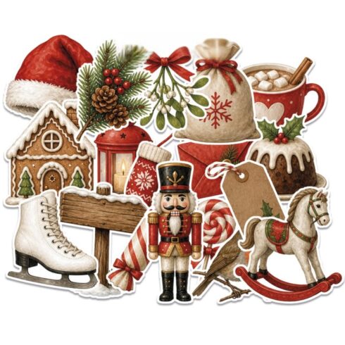 Paper Favourites Die-Cuts – Holiday Classics leikekuvat (20 kpl)