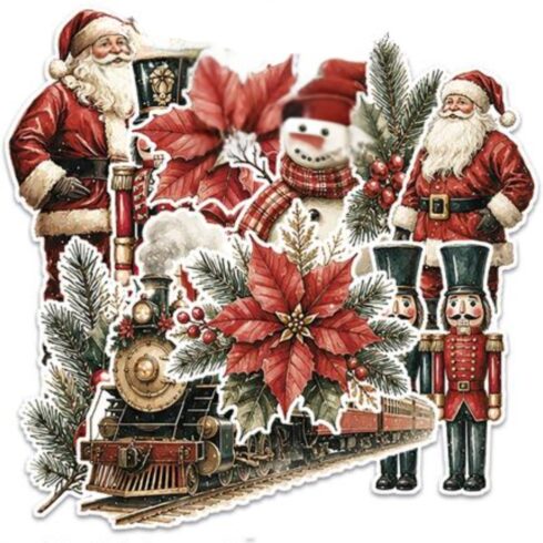 Paper Favourites Die-Cuts Traditional Christmas leikekuvat (23 kpl)