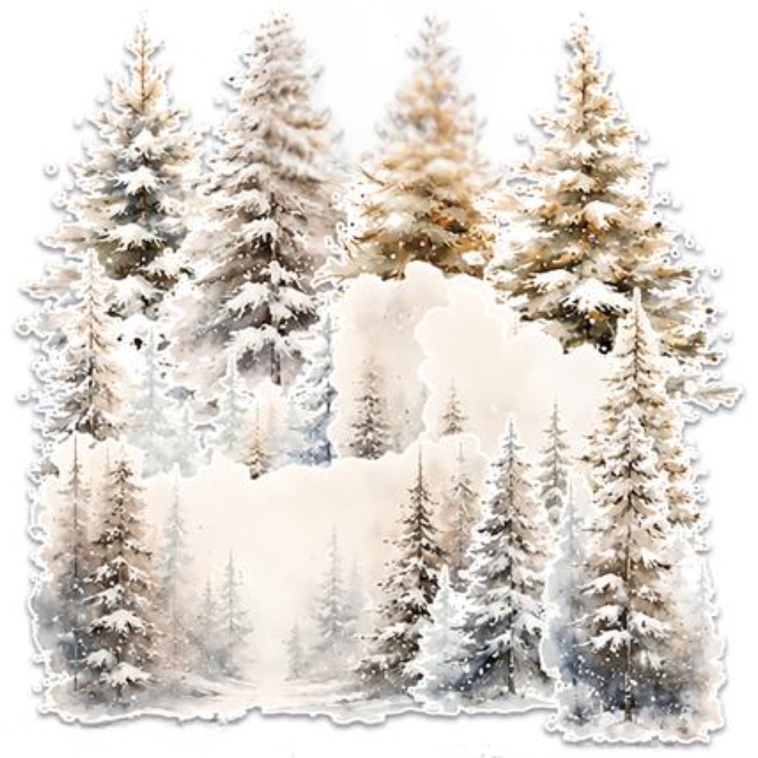 Paper Favourites Die-Cuts Winter Forest leikekuvat (19 kpl)