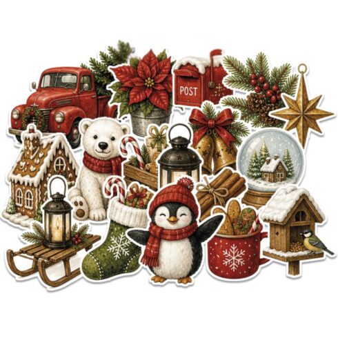 Paper Favourites Die-Cuts Woodland Noel leikekuvat (26 kpl)