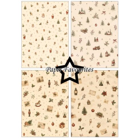 Paper Favourites Retro Christmas paperilajitelma A5 1