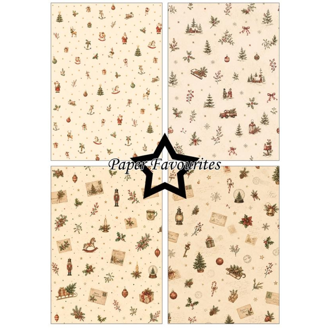 Paper Favourites – Retro Christmas paperilajitelma A5 - Image 3
