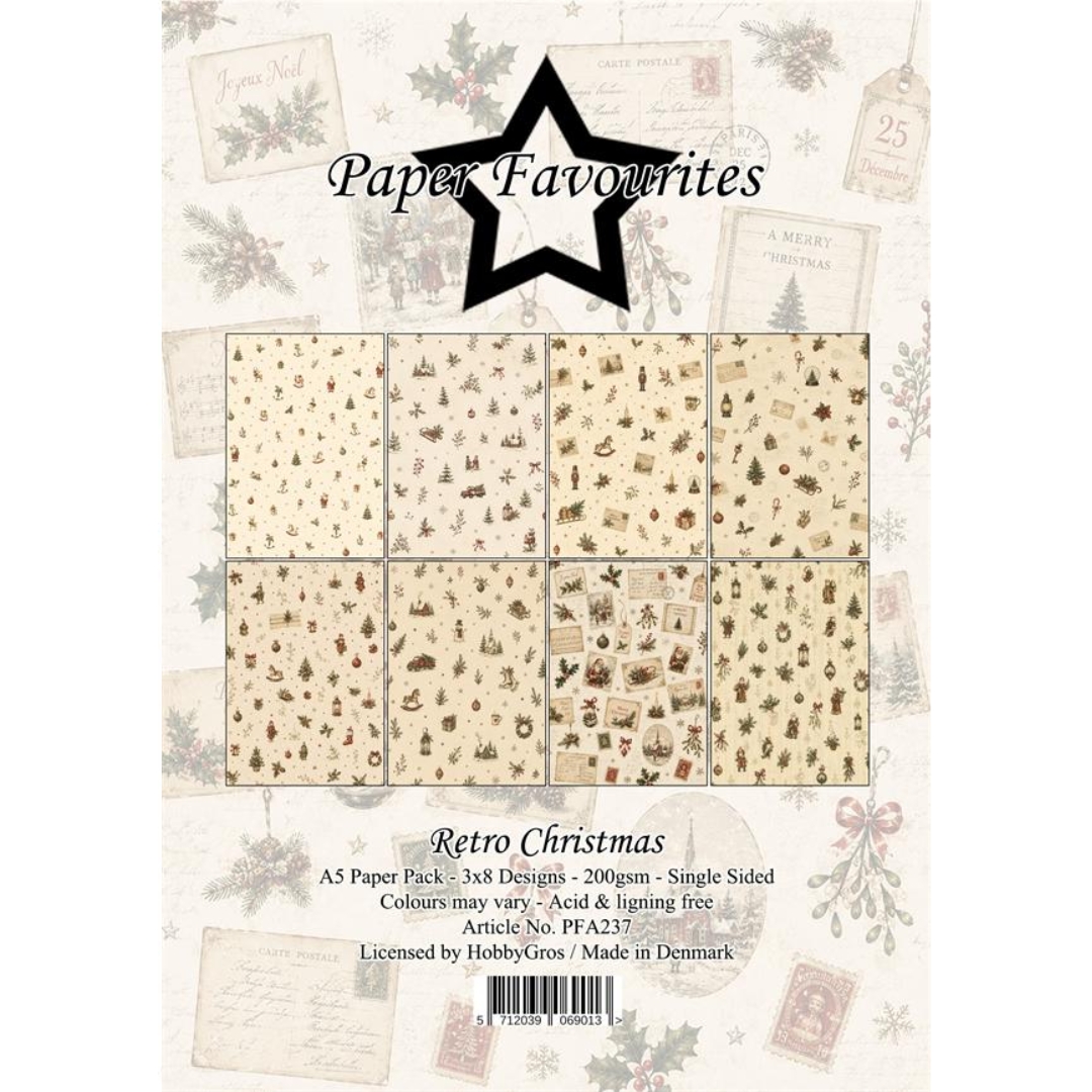 Paper Favourites Retro Christmas paperilajitelma A5