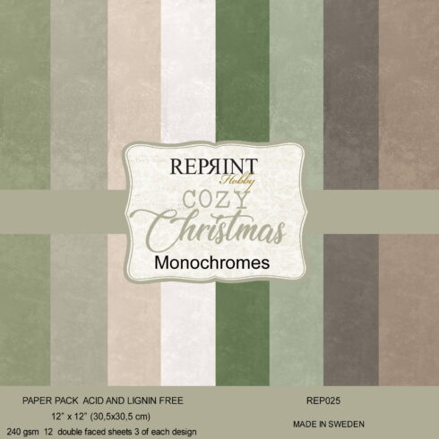 Reprint Cozy Christmas Monochromes paperilajitelma 30 x 30 cm
