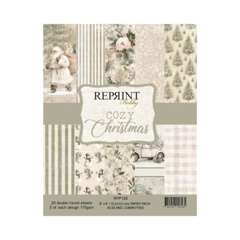 Reprint Cozy Christmas paperilajitelma 15 x 15 cm