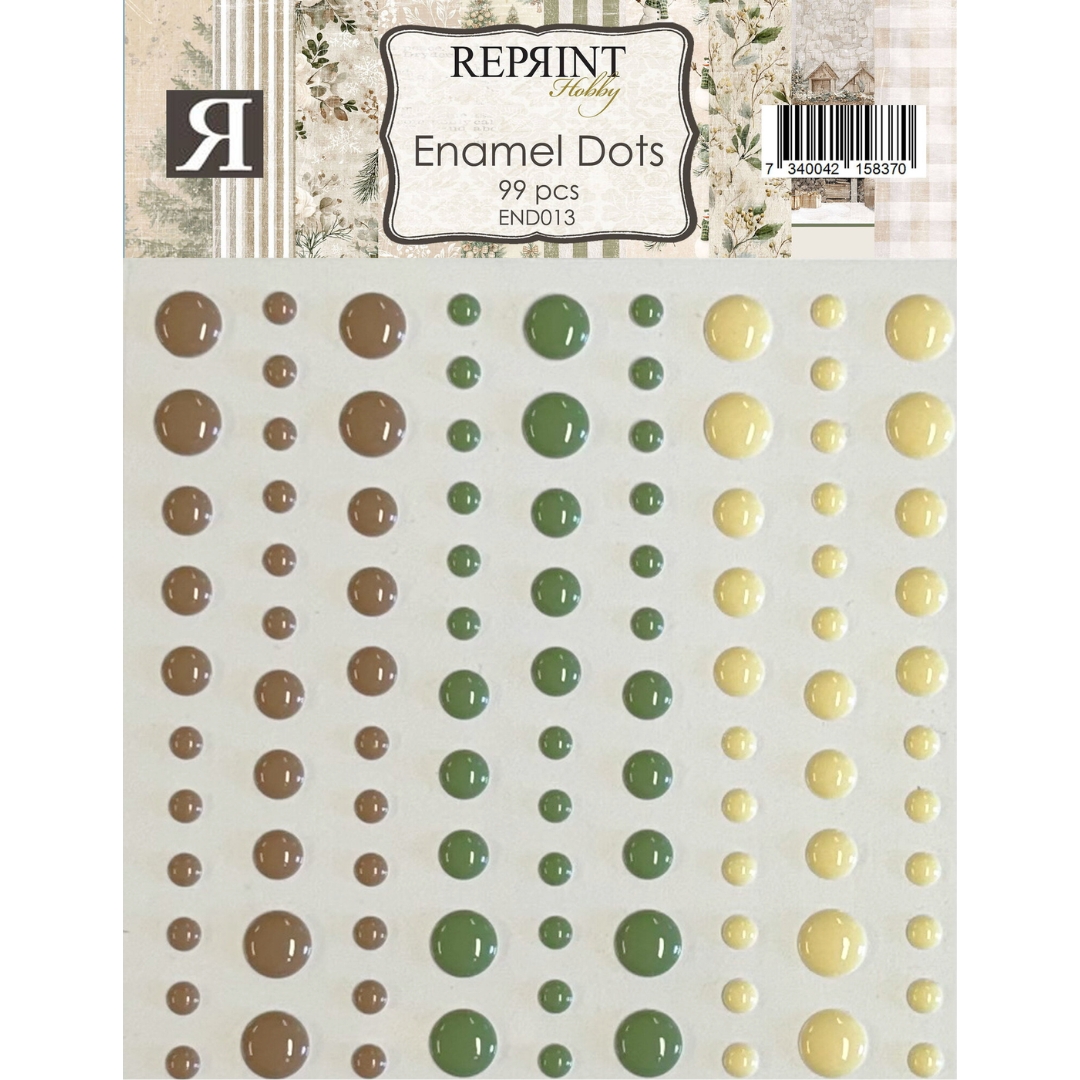 Reprint Enamel Dots Cozy Christmas puolihelmi 3D-tarra