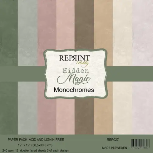 Reprint – Hidden Magic Monochromes paperilajitelma 30 x 30 cm