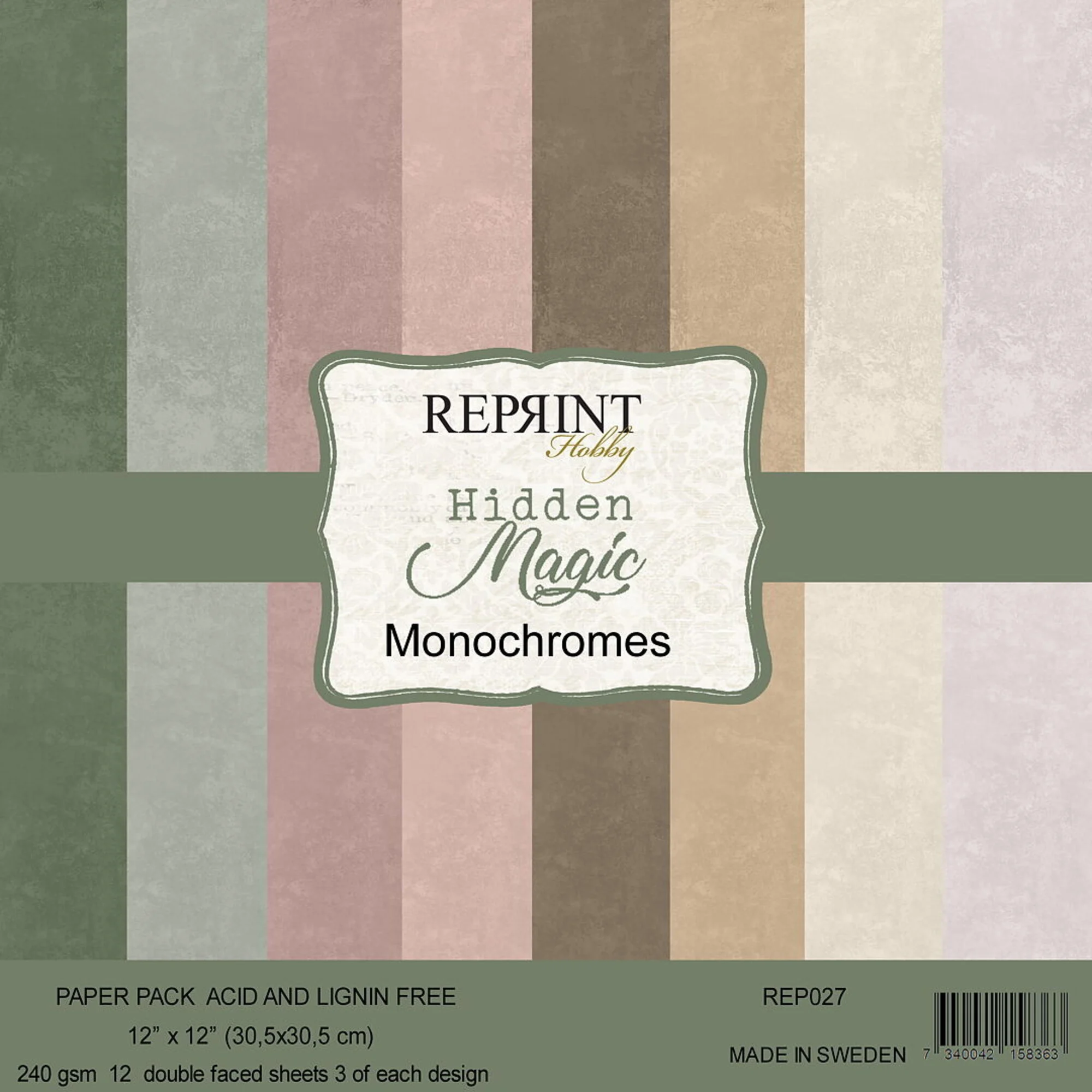 Reprint – Hidden Magic Monochromes paperilajitelma 30 x 30 cm