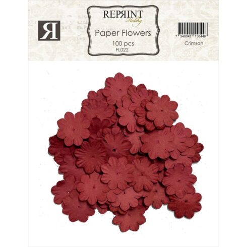 Reprint – Mini Paper Flowers Crimson Paperikukat (100kpl)