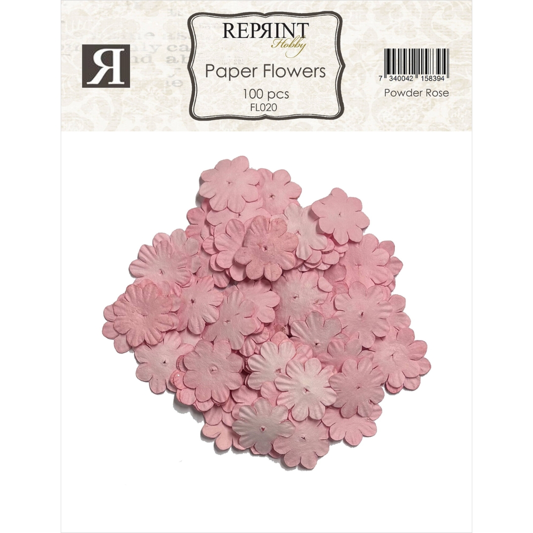 Reprint Mini Paper Flowers Powder Rose Paperikukat (100kpl)