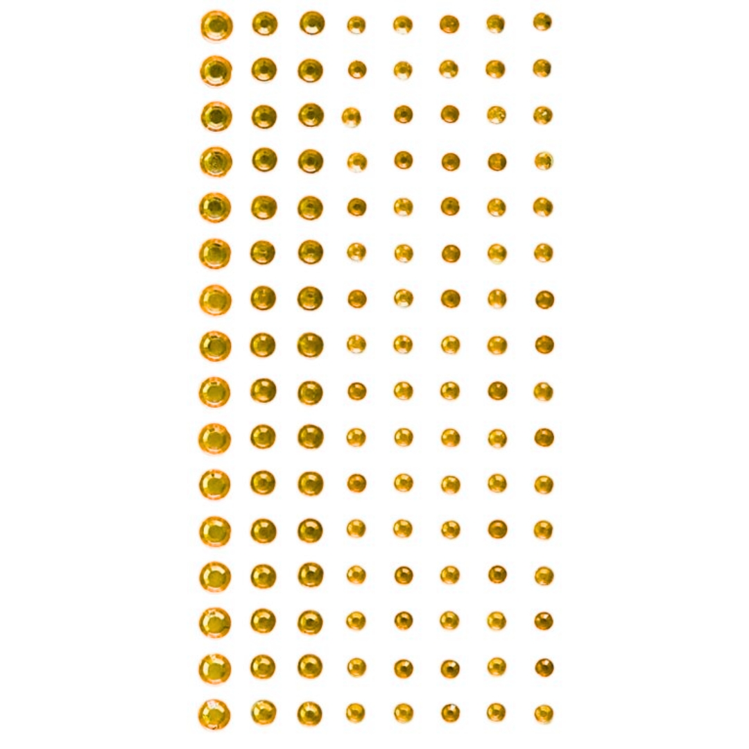 Self-Adhesive Strass Stones Honey Yellow strassi 3D-tarra (128 kpl)